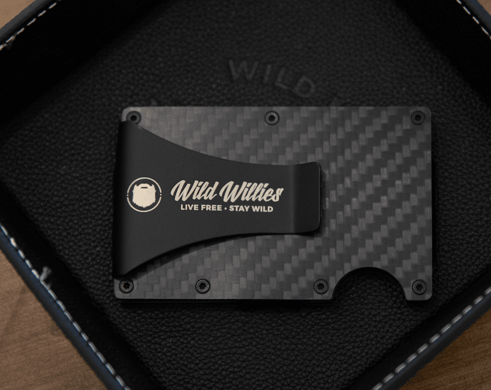 Black Aluminum & Carbon Fiber Wallet Tools Wild-Willies
