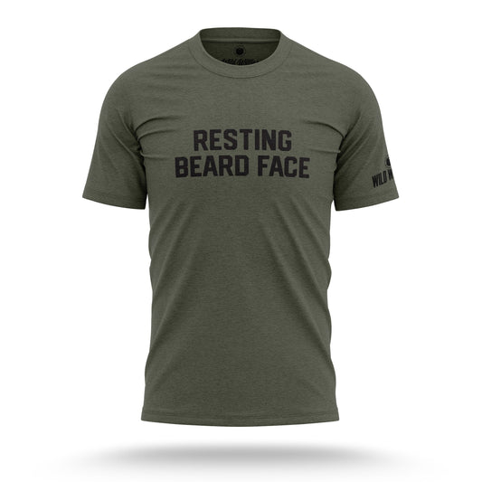 Resting Beard Face - T-Shirt Apparel Wild-Willies S Stone Gray